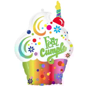 Globo Forma Pastel Feliz Cumpleaños