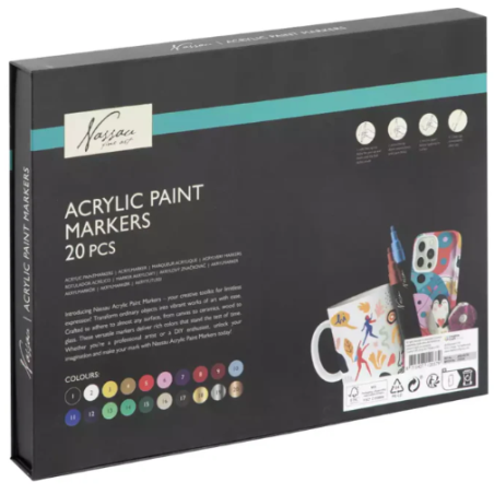 Set 20 Marcadores Acrílicos Nassau