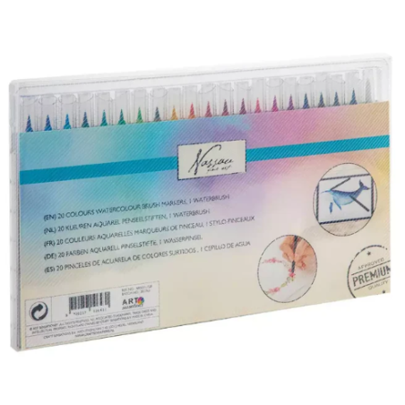 Estuche 20 Rotuladores Pincel Aquarel