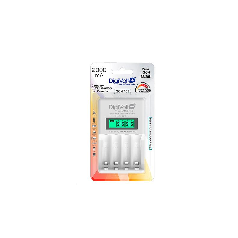 Cargador De Pilas Rápido Recargable