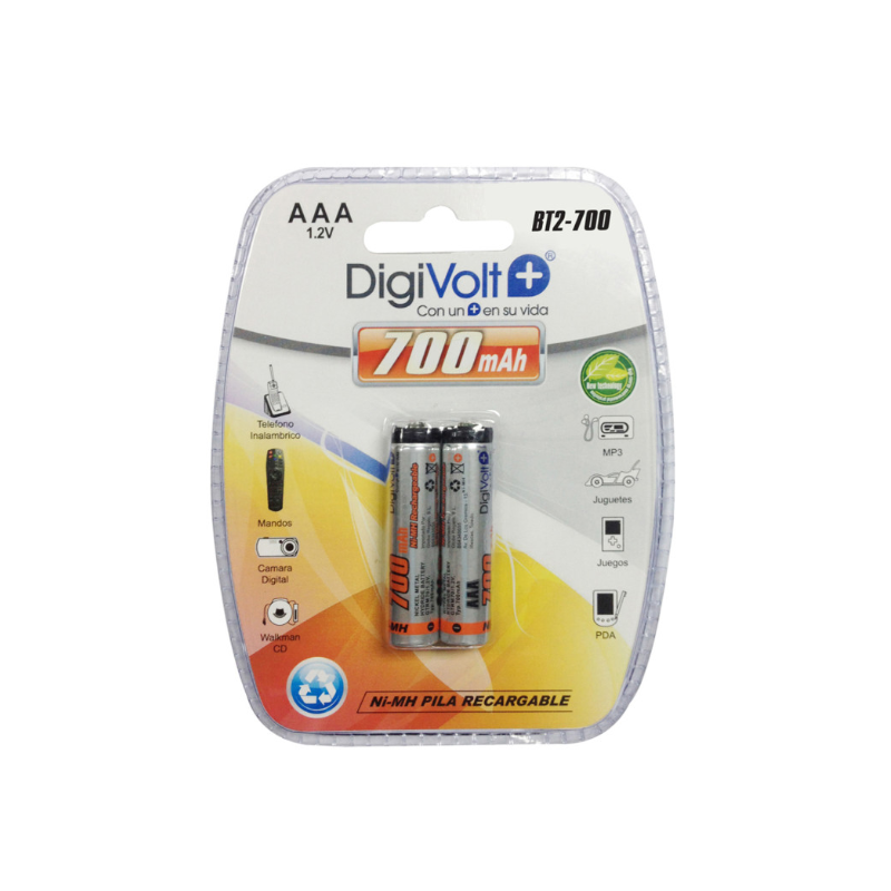 Pila Recargable Digivolt AAA 700 mAh Blister 2 Unidades