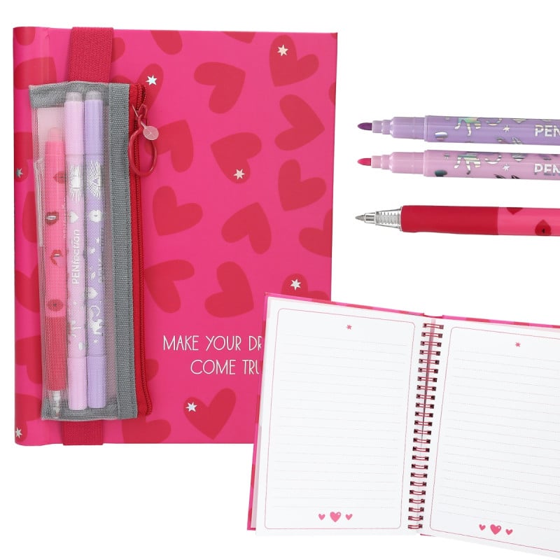 PENfection Set Libreta Con Bolígrafos Corazones