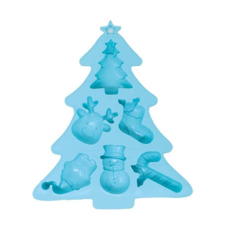 Molde Silicona 6 Galletas Árbol Navidad
