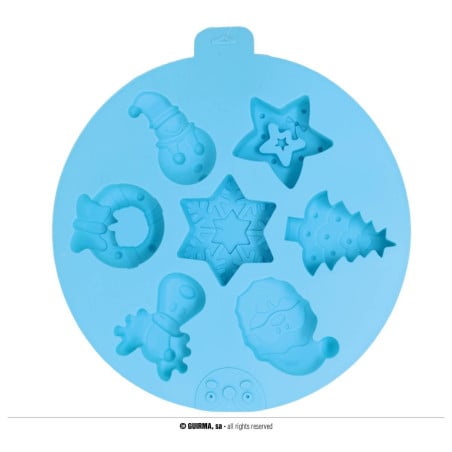 Molde Silicona 7 Galletas Bola Navidad
