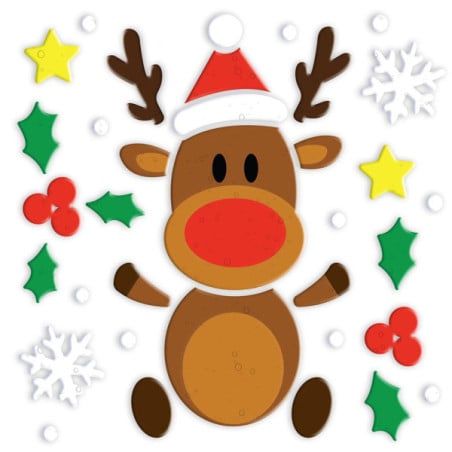 Decoración Gel Reno 25x25 cm