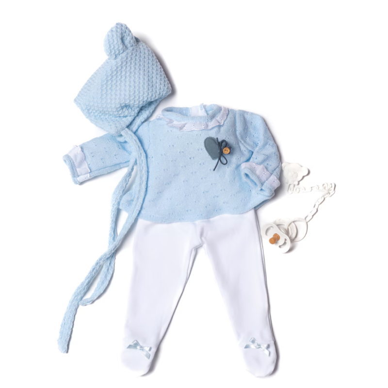 Vestido Muñeca Bebé Rosa 46 Cm