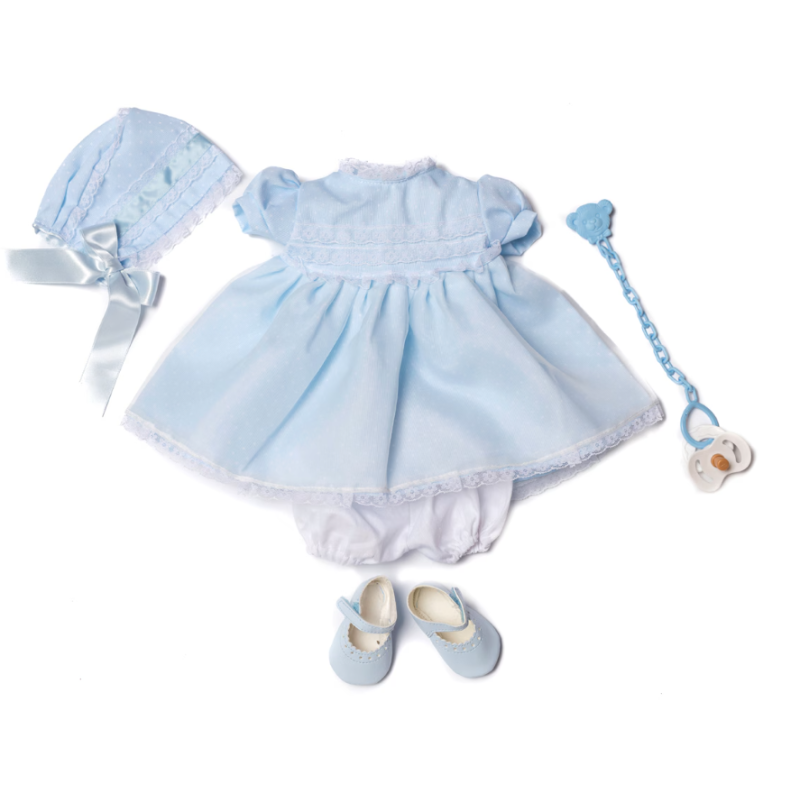 Vestido Muñeca Bebé Rosa 46 Cm
