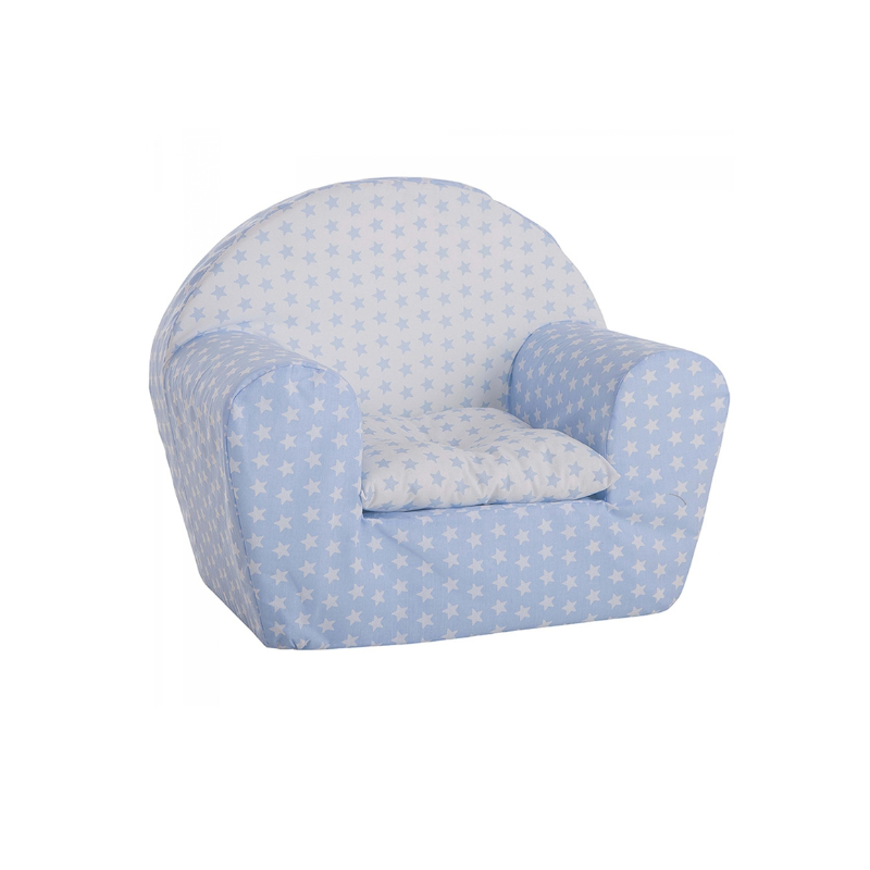 Sillón Infantil Azul Estrellas Con Cojín