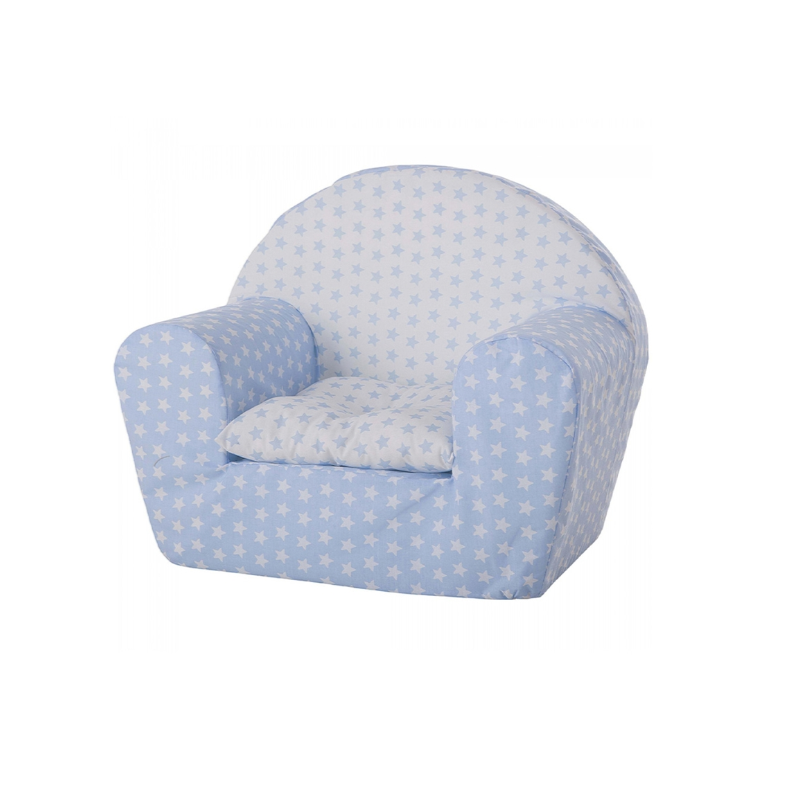 Sillón Infantil Azul Estrellas Con Cojín