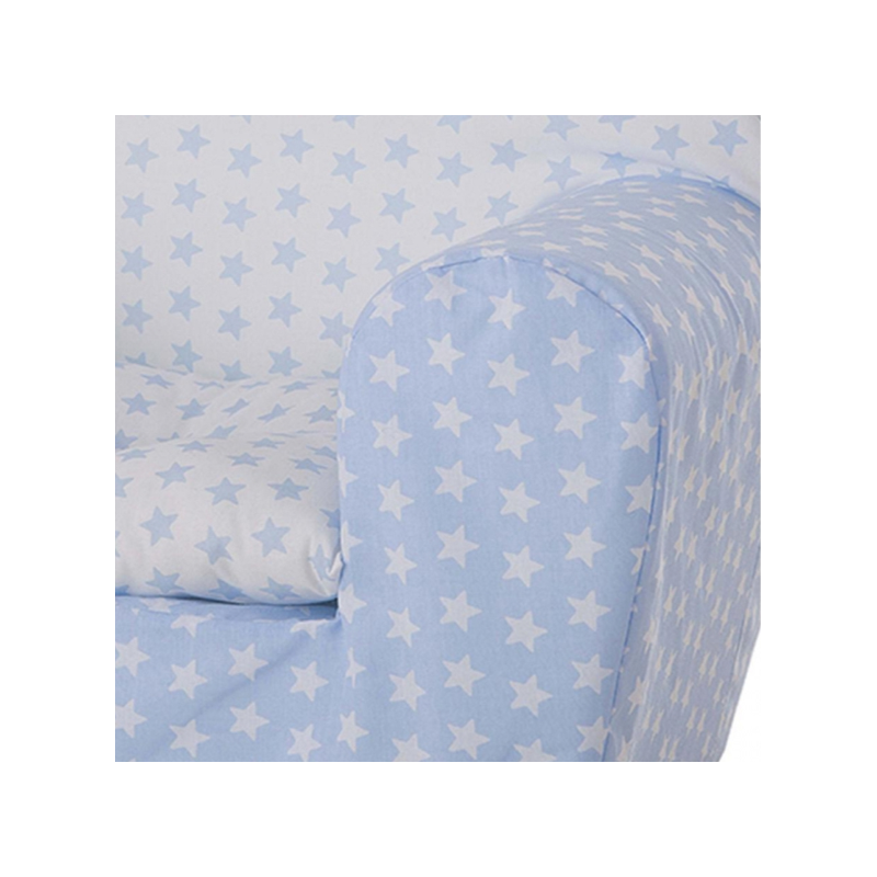 Sillón Infantil Azul Estrellas Con Cojín