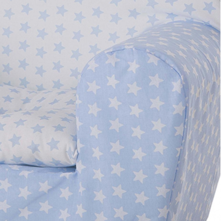 Sillón Infantil Azul Estrellas Con Cojín