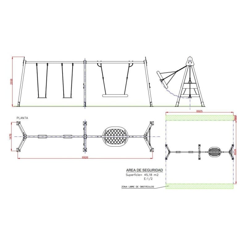 Columpio PERSÉPOLIS doble + asiento nido  