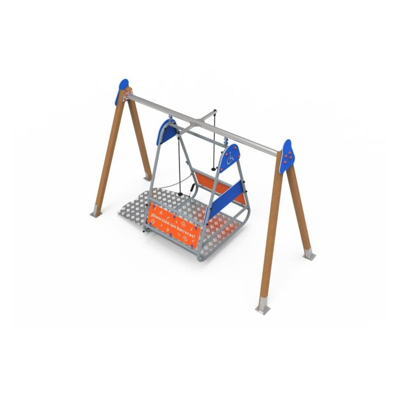 Columpio inclusivo para silla de ruedas  