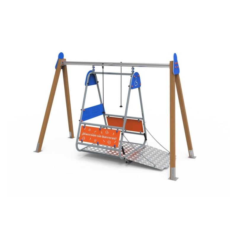 Columpio inclusivo para silla de ruedas  