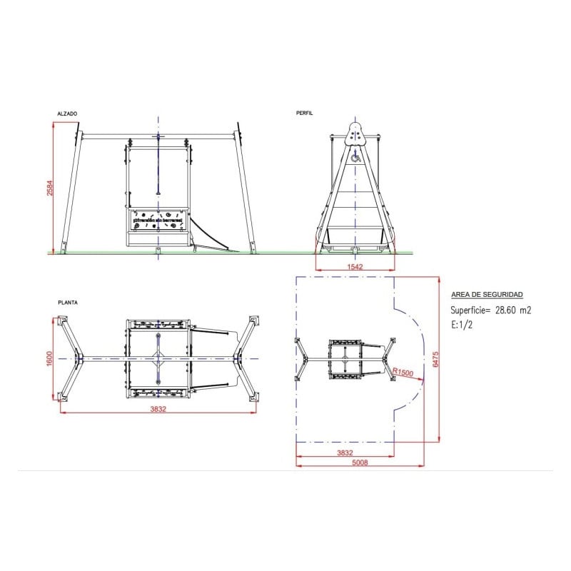 Columpio inclusivo para silla de ruedas  