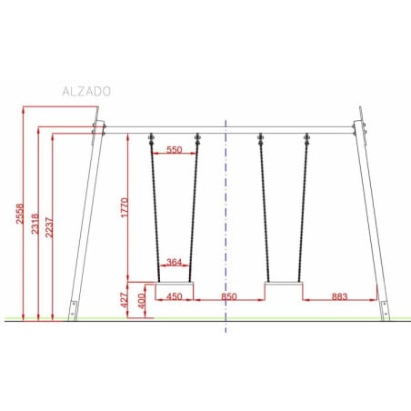 Columpio biplaza asientos planos  