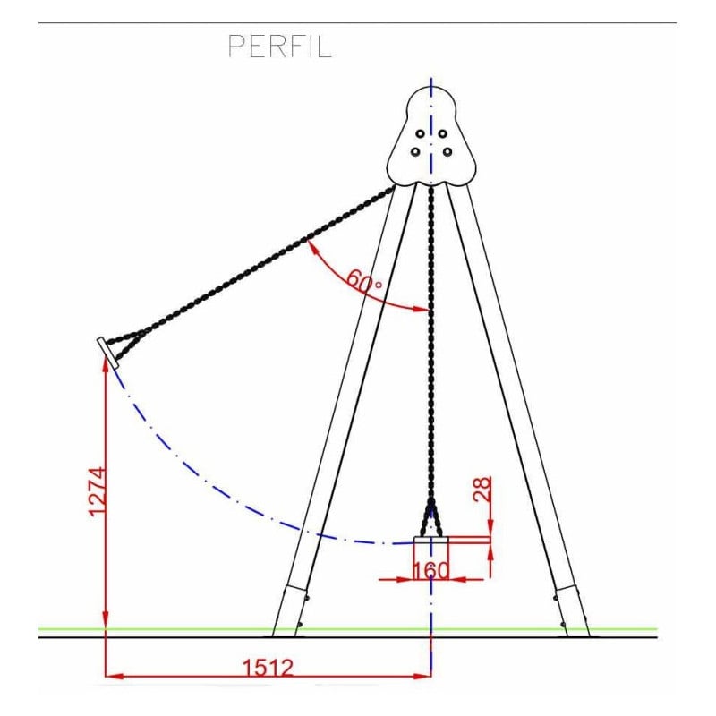 Columpio biplaza asientos planos  