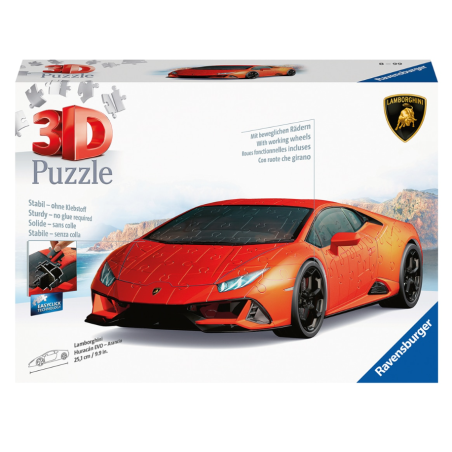 Puzzle 3D Lamborgini Huracán EVO Naranja De Ravensburguer