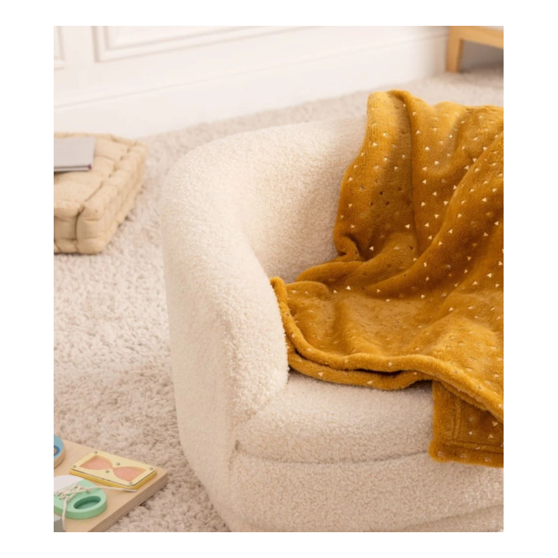 Manta Franela Dorada