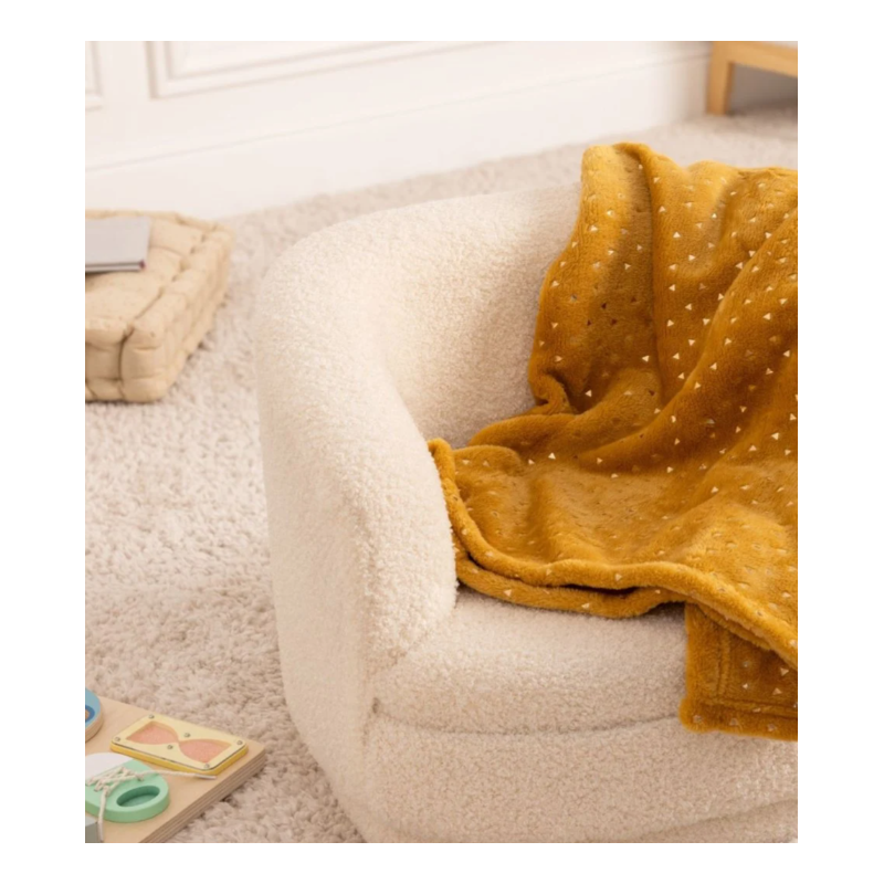 Manta Franela Dorada