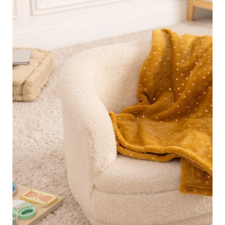 Manta Franela Dorada