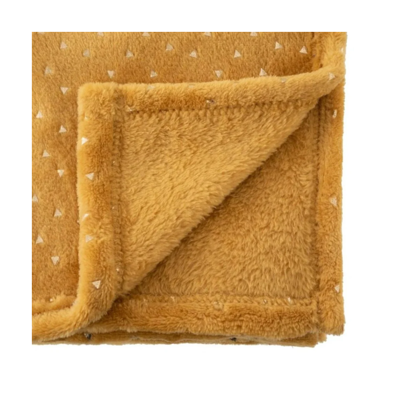 Manta Franela Dorada