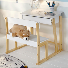 Pupitre Blanco Con Banco Madera  De Atmonsphera 2