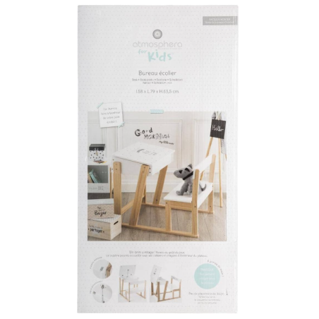 Pupitre Blanco Con Banco Madera