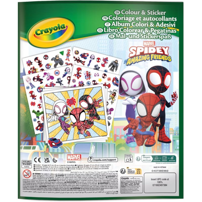 Spidey Libro Colorear + Stickers