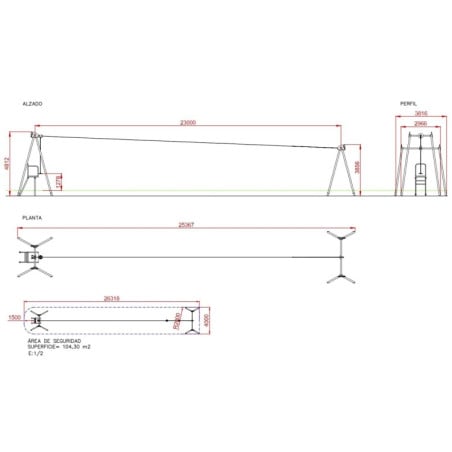 Tirolina de uso público  