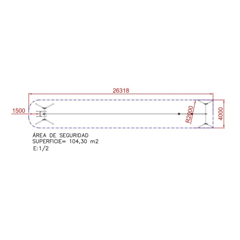 Tirolina de uso público  