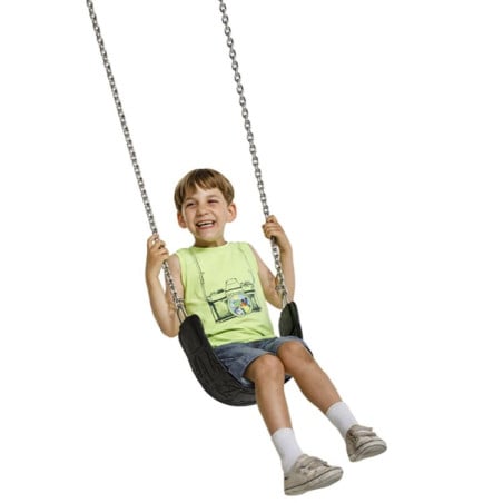 Asiento de columpio en caucho flexible Arc: Homologado y con cadenas de acero inoxidable (INOX)  