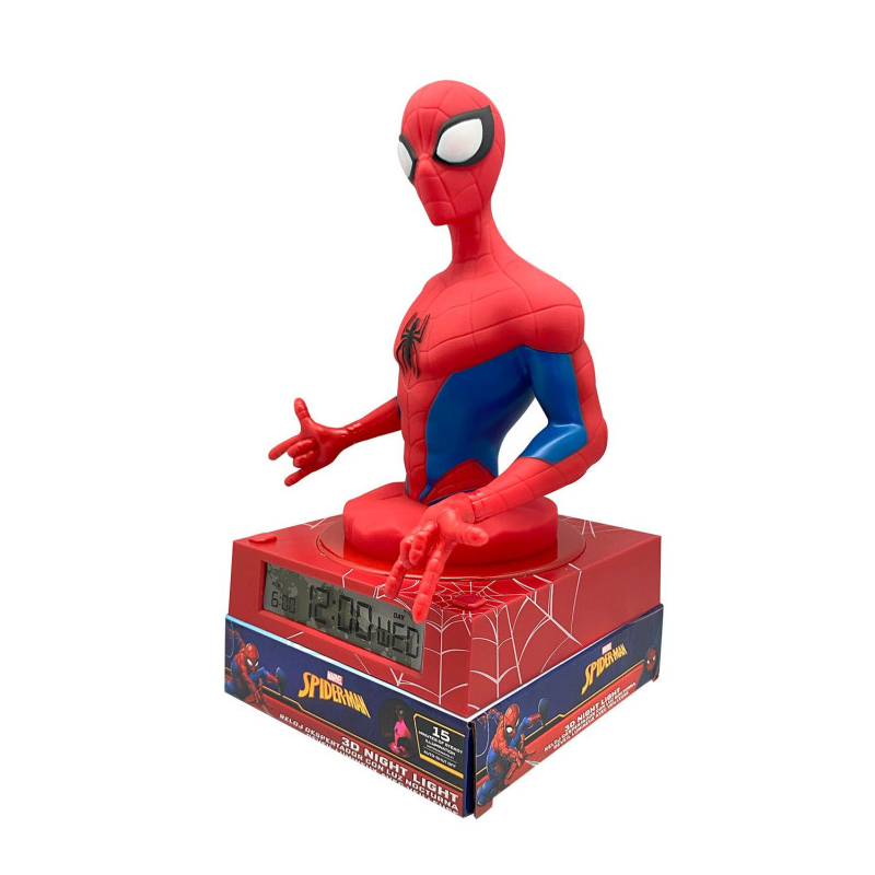 Lámpara 3D Con Despertador Spiderman