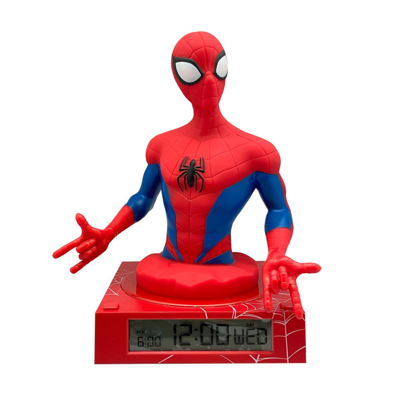 Lámpara 3D Con Despertador Spiderman De Kids Euroswan