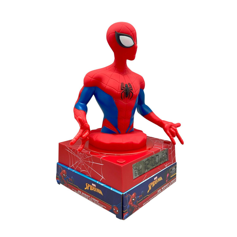 Lámpara 3D Con Despertador Spiderman