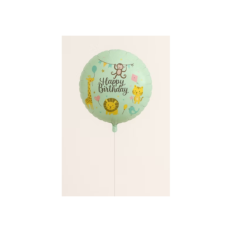 Globo Burbuja 45 cm Happy Bday Animal