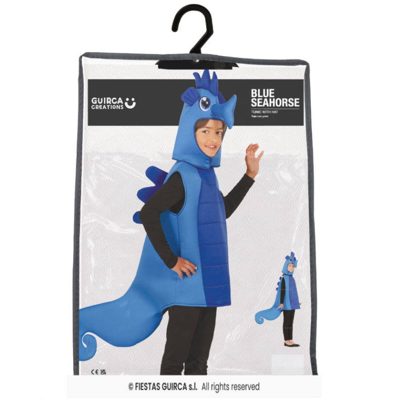 Disfraz Caballito De Mar Azul Talla 3-4 Años