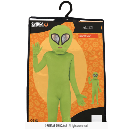 Disfraz Alien Verde Talla 7-9 Años