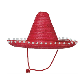 Sombrero Mexicano Paja 45 Cms Rojo 2