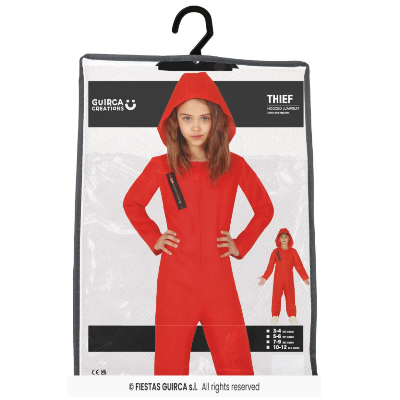 Disfraz Convicto Rojo Talla 3-4 Años