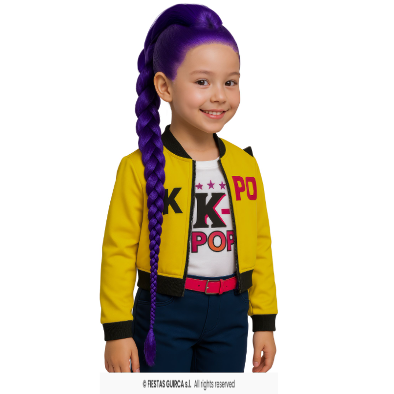 Peluca Trenza Lila Huntrix Rumi De Fiestas Guirca