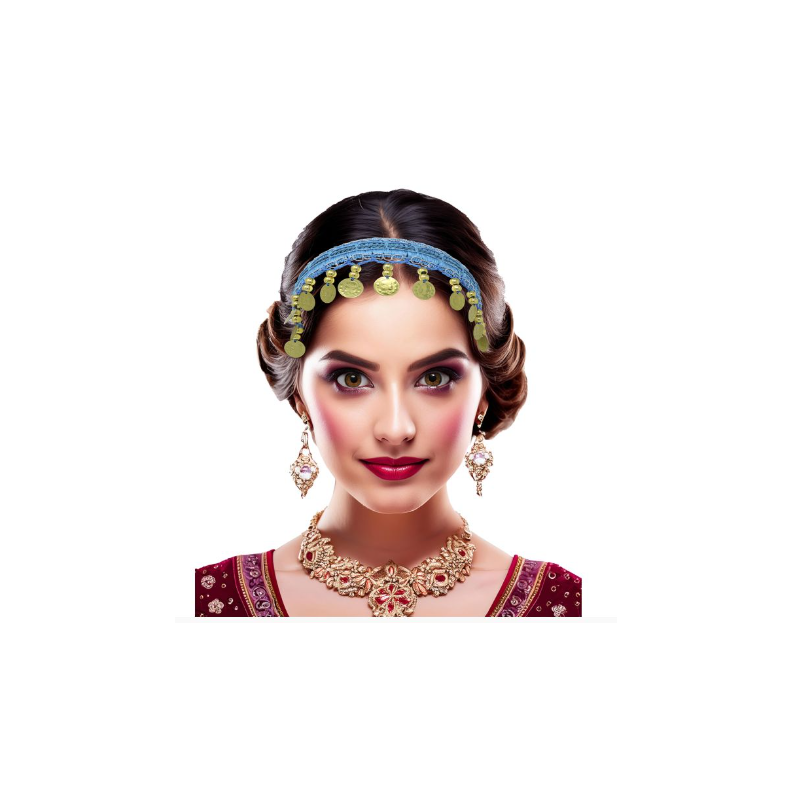 Diadema Monedas Azul Claro Adulta