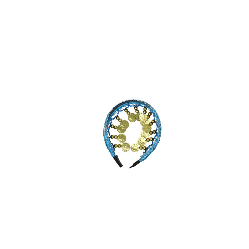 Diadema Monedas Azul Claro Adulta