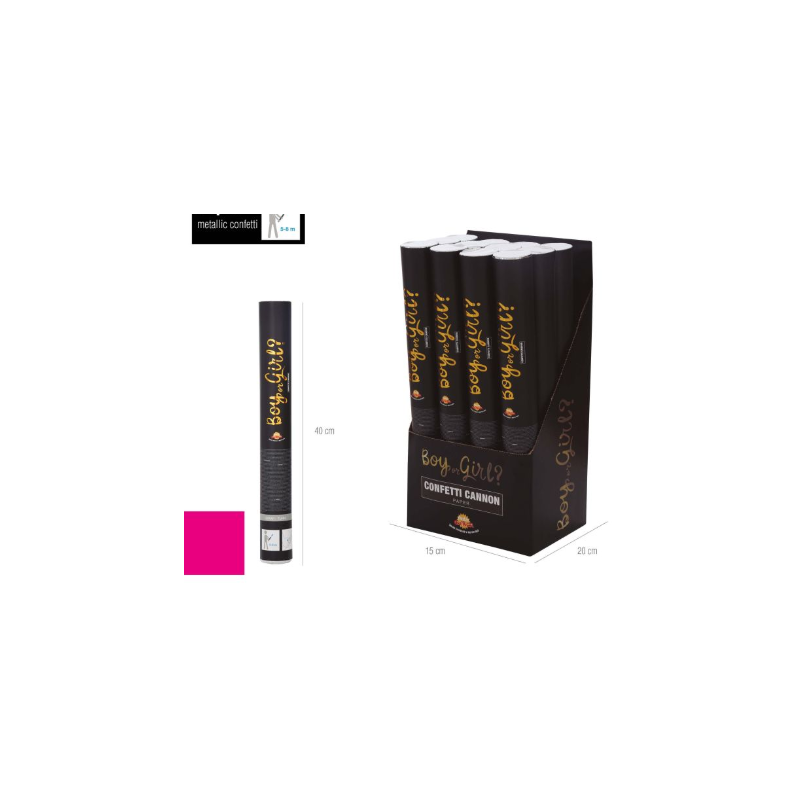 Cañon Confeti Papel Rosa Its A Boy 40Cm