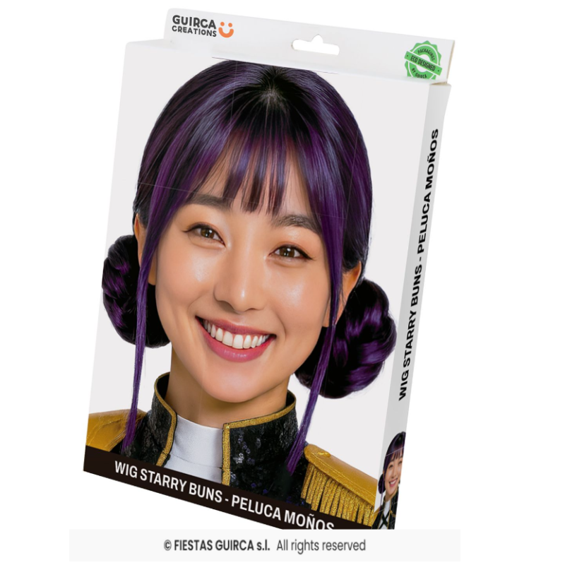 Peluca Moños Morada Huntrix Zoey
