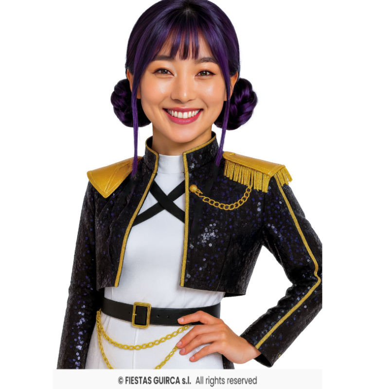 Peluca Moños Morada Huntrix Zoey De Fiestas Guirca