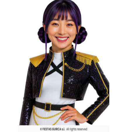 Peluca Moños Morada Huntrix Zoey De Fiestas Guirca