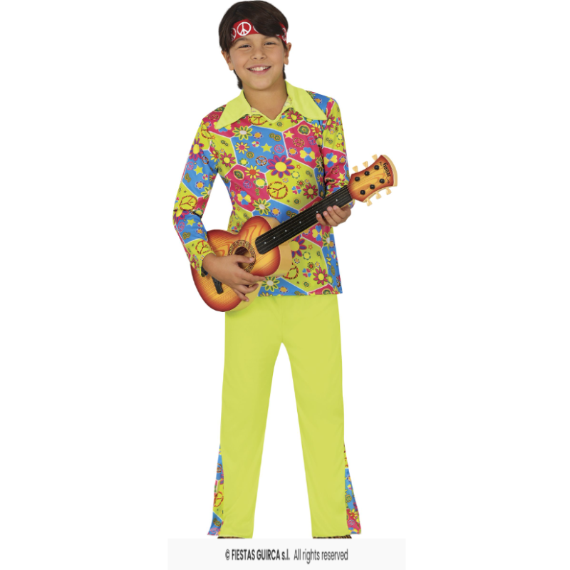 Disfraz Hippie Años 70 Talla 5-6 Años De Fiestas Guirca
