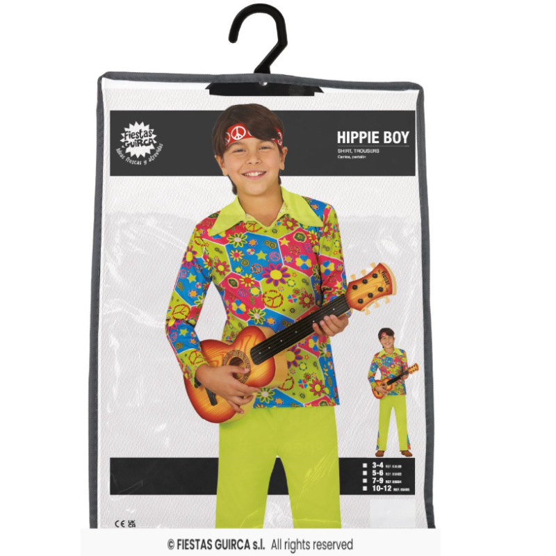 Disfraz Hippie Años 70 Talla 10-12 Años