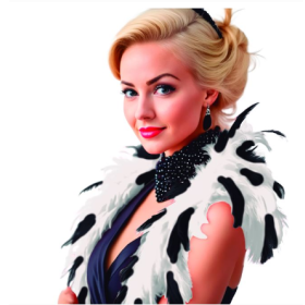 Boa Pluma Blanco-Negro 2